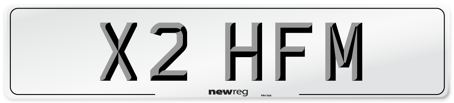 X2 HFM Number Plate from New Reg